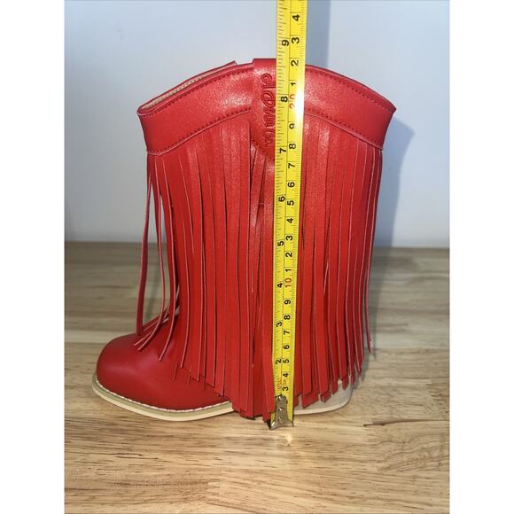 A Bear Co Girls Size 11 Red Fringe Leather Western Cowgirl Boots NEW - Picture 11 of 11